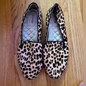 Birdies Starling Flat in Cheetah Calf Hair